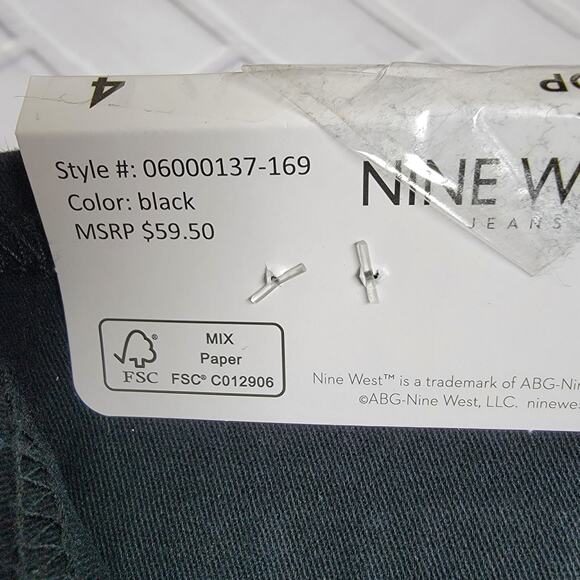 Nine West Heidi Pull-On Crop Jeans Pants Black Women's Size 4 - Picture 7 of 8